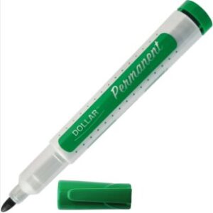 Dollar Permanent Marker – Waterproof, Quick-Dry & Fade-Resistant Ink for All Surfaces - Green