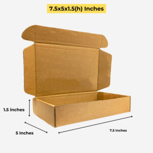 7.5x5x1.5 Inch Corrugated E-commerce Packaging Box – Kraft Mailer for Shipping & Online Orders