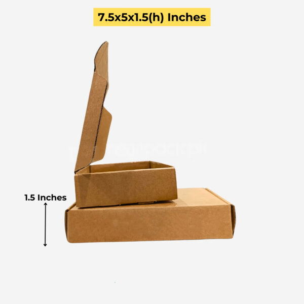 7.5x5x1.5 Inch Corrugated E-commerce Packaging Box – Kraft Mailer for Shipping & Online Orders - Image 2