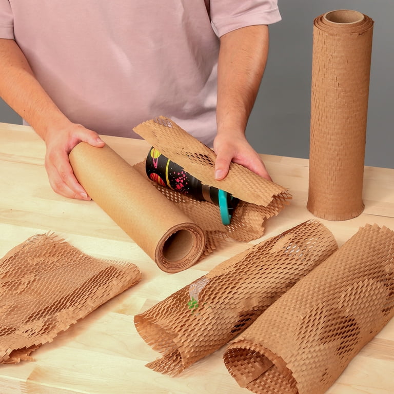 Pen+Gear 12 in. x 75 ft. Honeycomb Packing Paper & Cushioning Wrap, Perforated, Kraft, 1 Roll - Walmart.com